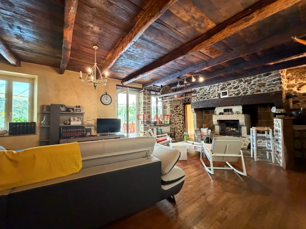 Charmante maison en pierre avec vue, piscine, four &agrave; pain, garage, terrain...