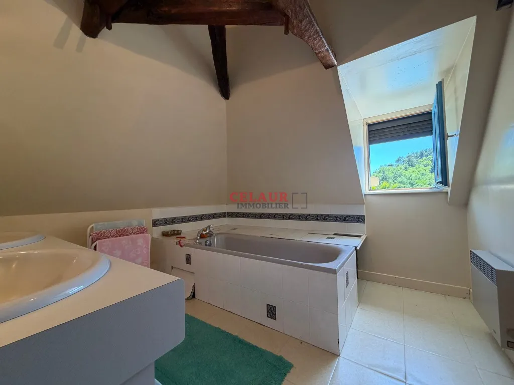 Charmante maison en pierre avec vue, piscine, four &agrave; pain, garage, terrain...